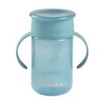 Beaba Tasse d’apprentissage 360° Rose 340 ml – sans fuite, système anti-goutte breveté, anses amovibles, couvercle hygiénique, sans BPA. Parfaite dès 12 mois.