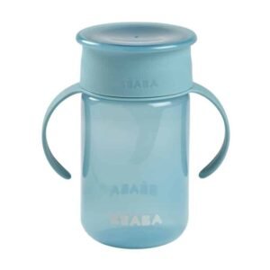 Beaba Tasse d’apprentissage 360° Rose 340 ml – sans fuite, système anti-goutte breveté, anses amovibles, couvercle hygiénique, sans BPA. Parfaite dès 12 mois.