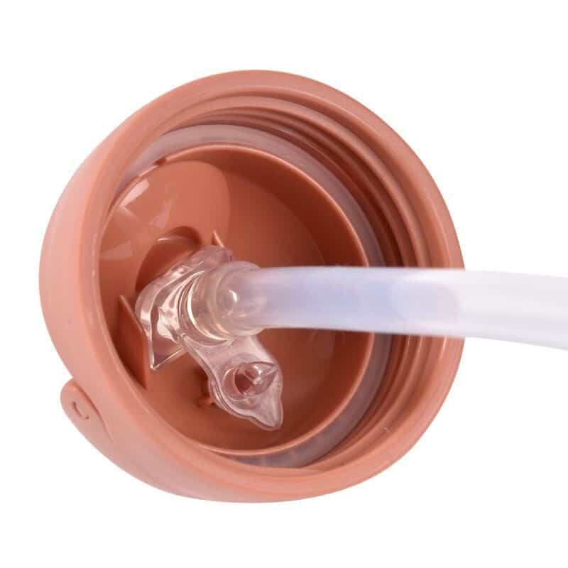 Beaba Tasse paille 300 ml Terracotta – étanche même ouverte, poignées amovibles, paille rebouchable, sans BPA, dès 8 mois.