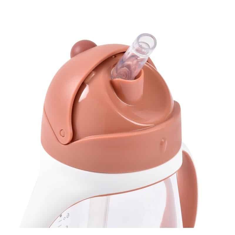 Beaba Tasse paille 300 ml Terracotta – étanche même ouverte, poignées amovibles, paille rebouchable, sans BPA, dès 8 mois.