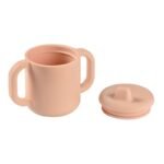 Tasse Béaba 170 ml – silicone souple, étanche, poignées ergonomiques, couvercle amovible, incassable. Idéale dès 8 mois pour apprendre à boire.