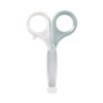 Beaba Ciseaux spécial bébé – Bleu. Embouts arrondis, inox désinfectable, capuchon hygiénique. Dès la naissance. Livraison rapide au Maroc.