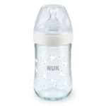 Nuk Biberon Nature Sense en Verre 240 ml – Blanc