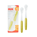 Nuk Lot de 2 cuillères souples Jaune 4m+