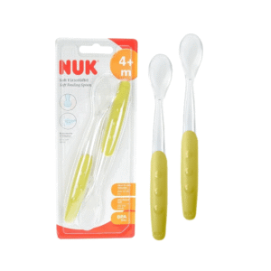 Nuk Lot de 2 cuillères souples Jaune 4m+