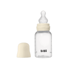 Bibs Biberon rond en plastique avec tétine en silicone à débit lent 150ml - Ivoire