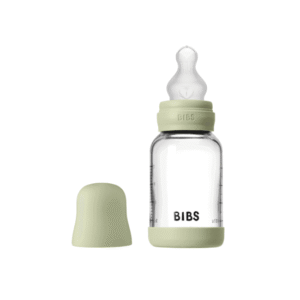 Bibs Biberon en verre rond avec tétine en silicone débit lent 120ml – Sauge
