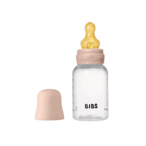 Bibs Biberon rond en plastique avec tétine en latex à débit lent 150ml - Rose poudré