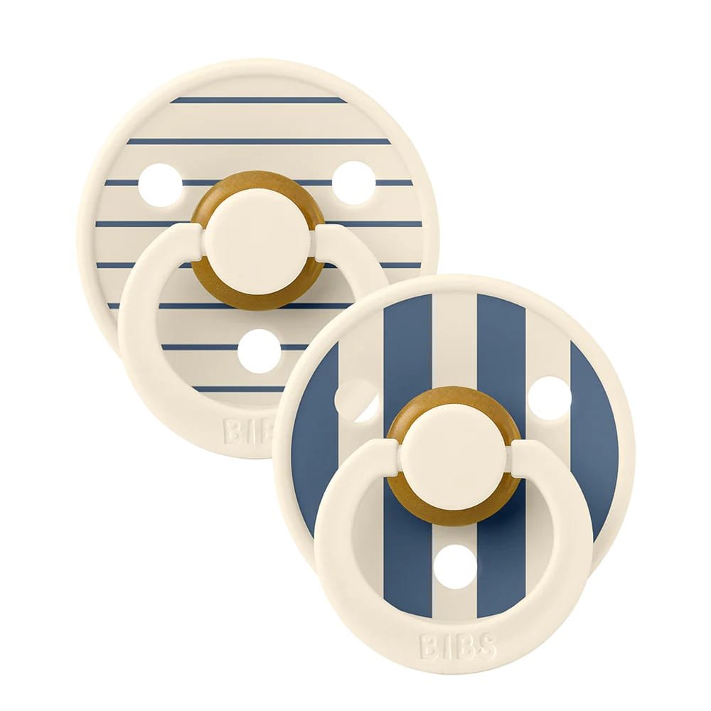 Bibs Lot de 2 Sucettes Ronde Studio Bleu Beige 0–6 mois – Image 2