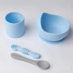 Yummy Coffret Repas Complet Silicone dès 4mois - Bleu Ciel