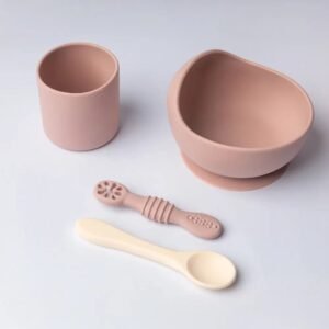Yummy Coffret Repas Complet Silicone dès 4mois - Rose Poudre