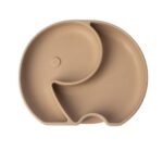 Yummy Assiette Éléphant en Silicone avec Ventouse 4m+ Caramel
