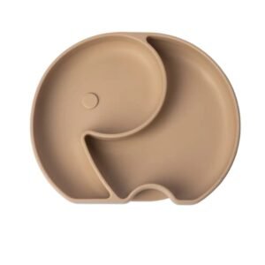 Yummy Assiette Éléphant en Silicone avec Ventouse 4m+ Caramel