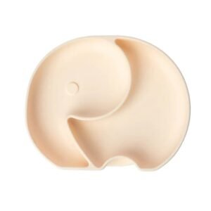 Yummy Assiette Éléphant en Silicone avec Ventouse 4m+ Crème