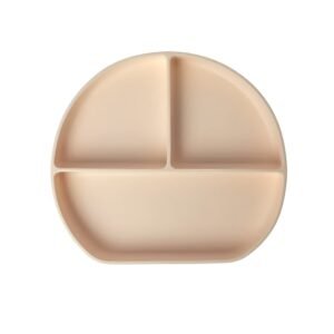 Yummy Assiette en Silicone Multi-Compartiments avec Ventouse - Crème