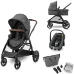 Maxi-Cosi Zelia S Trio Dark Grey – Poussette Trio 3-en-1 avec CabrioFix S i-Size