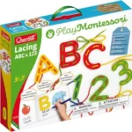 Quercetti Jeu de laçage montessori ABC 123 – 3A+