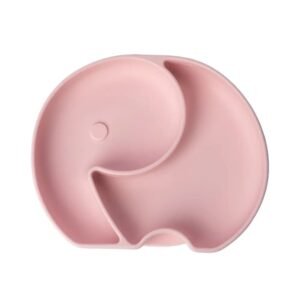 Yummy Assiette Éléphant en Silicone avec Ventouse 4m+ Rose