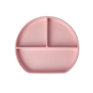 Yummy Assiette en Silicone Multi-Compartiments avec Ventouse - Rose Pastel