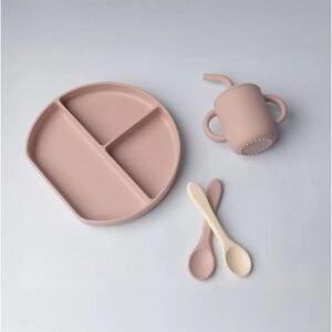 Yummy Coffret Repas Complet Silicone dès 6mois - Rose Poudré