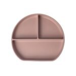 Yummy Assiette en Silicone Multi-Compartiments avec Ventouse - Rose Poudré