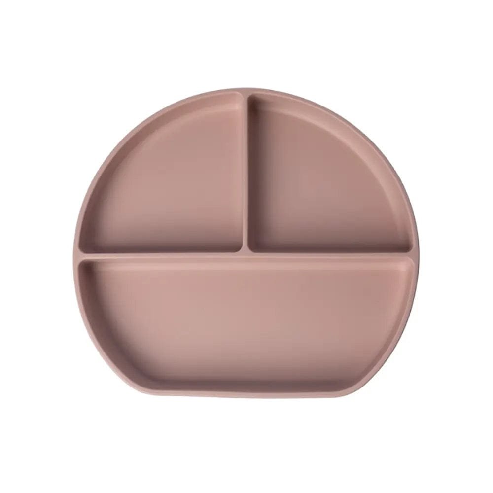 Yummy Assiette en Silicone Multi-Compartiments avec Ventouse - Rose Poudré