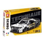 Sembo Blocs De Construction Voiture de Course +6A - Blanc & Noir