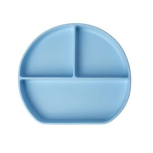 Yummy Assiette en Silicone Multi-Compartiments avec Ventouse - Bleu Ciel
