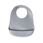 Yummy Bavoir en Silicone avec Poche 4m+ Gris
