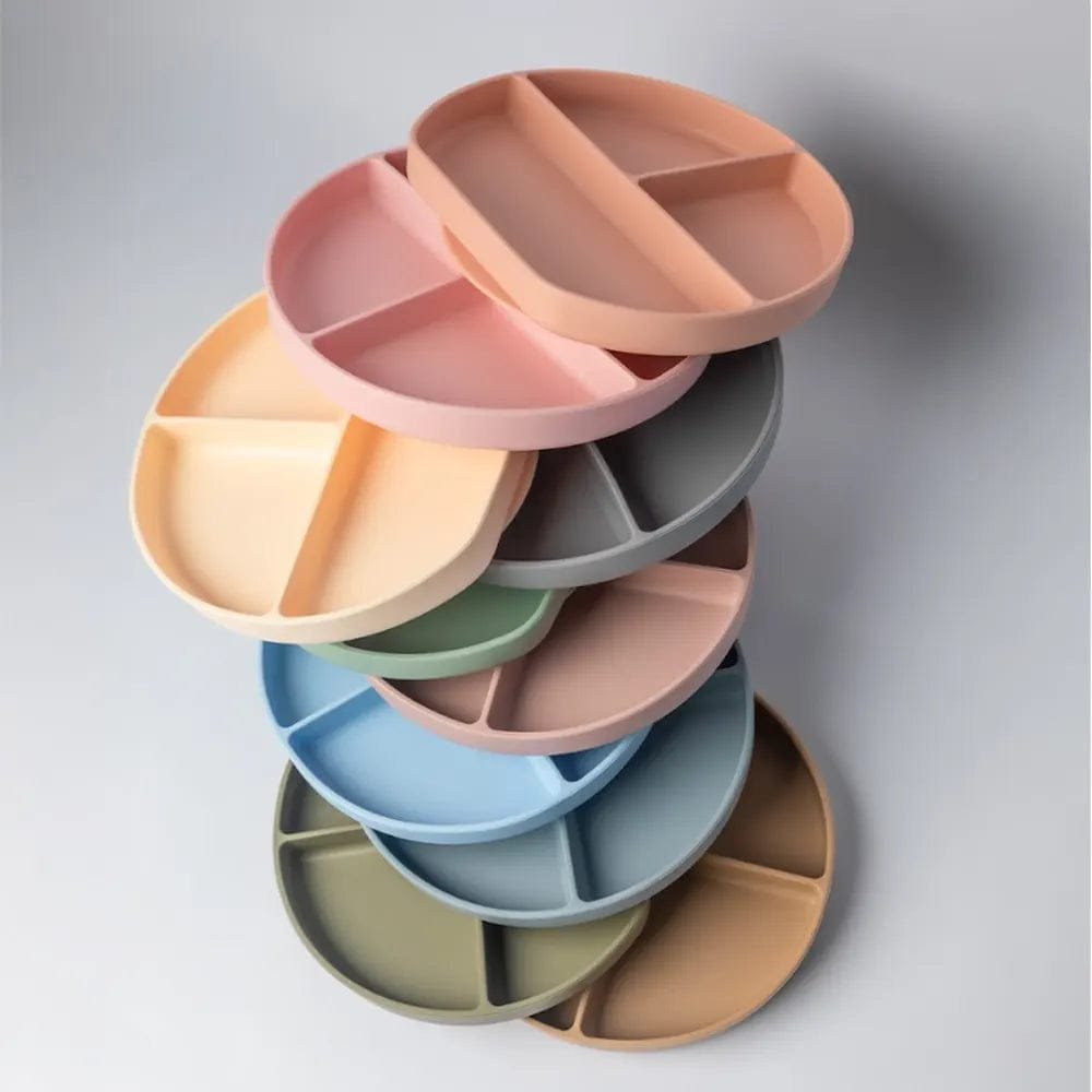 Yummy Assiette en Silicone Multi-Compartiments avec Ventouse - Rose Poudré – Image 4