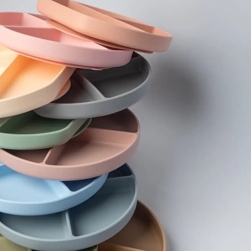 Yummy Assiette en Silicone Multi-Compartiments avec Ventouse - Rose Poudré – Image 3